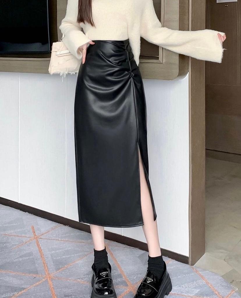 Giselle leather skirt