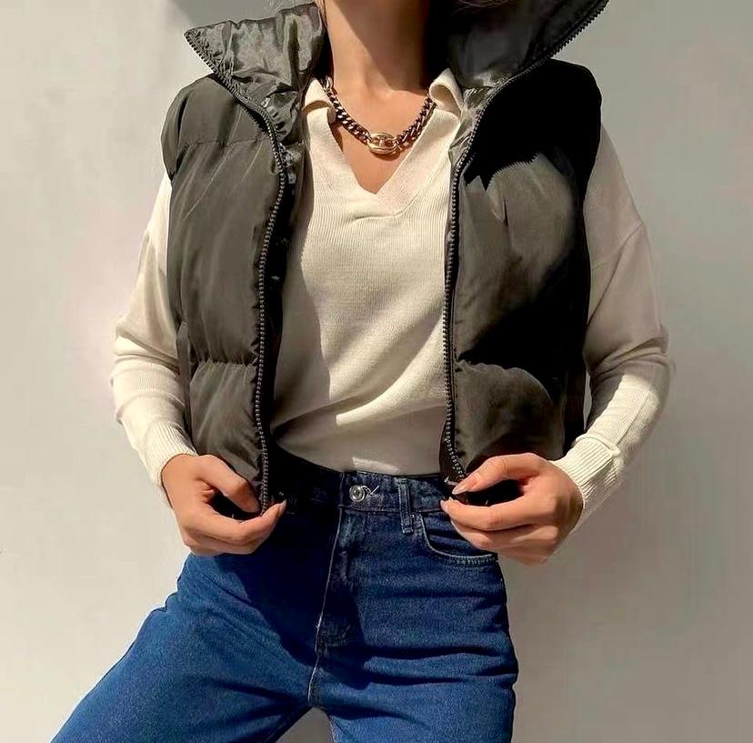 Zion cropped puffer vest