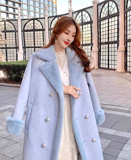 Adeline pastel fur coat