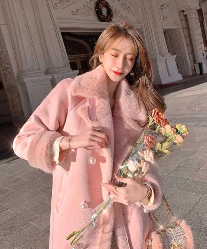 Adeline pastel fur coat