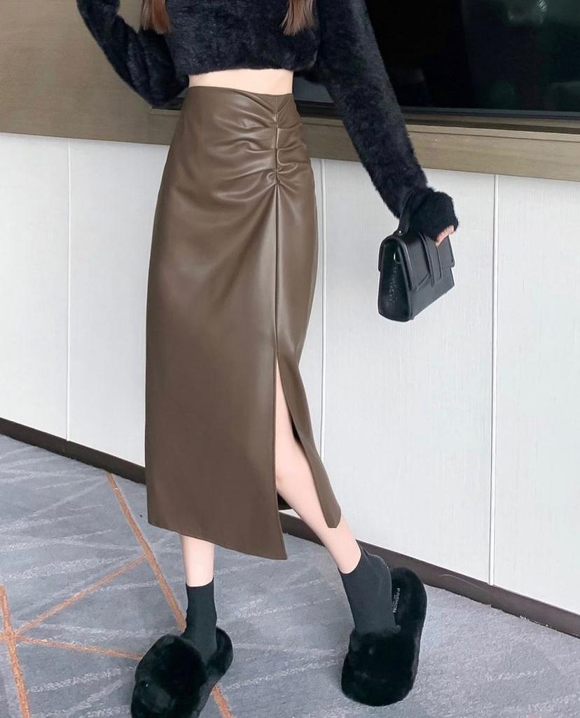 Giselle leather skirt