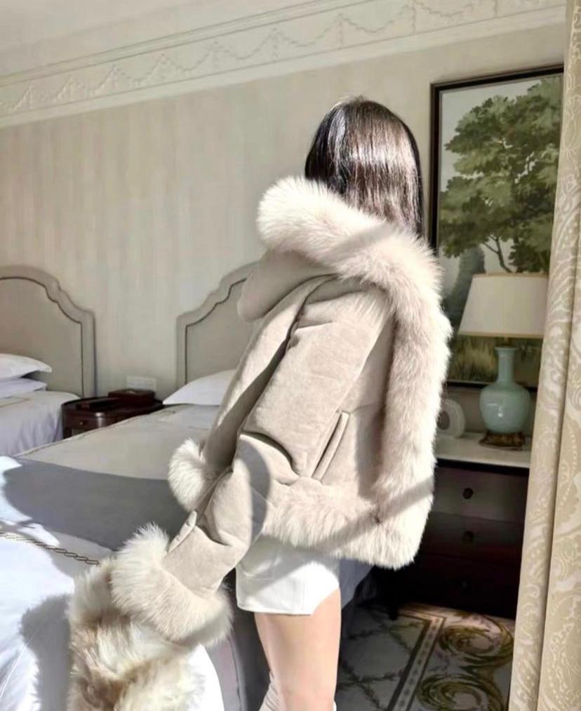 Celine faux fur hooded jacket