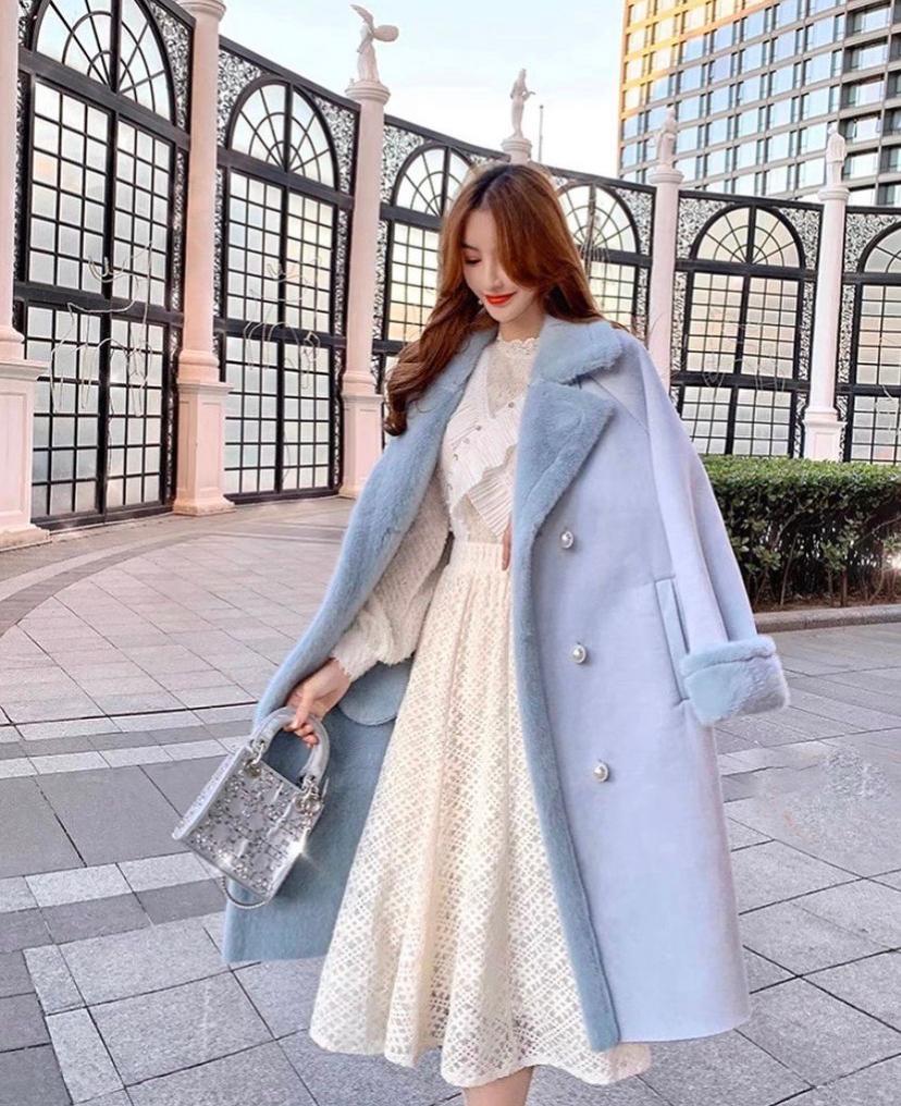 Adeline pastel fur coat