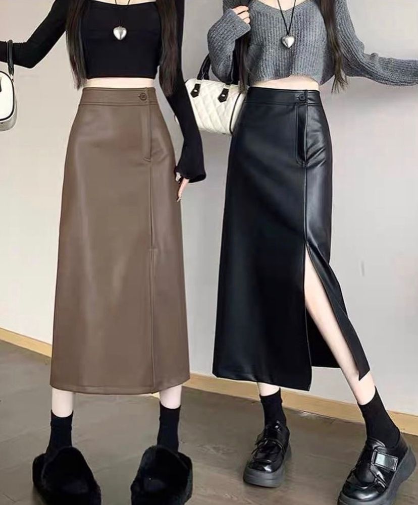 Carina A-line leather skirt