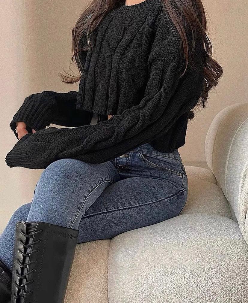 Emilia cropped knitted sweater